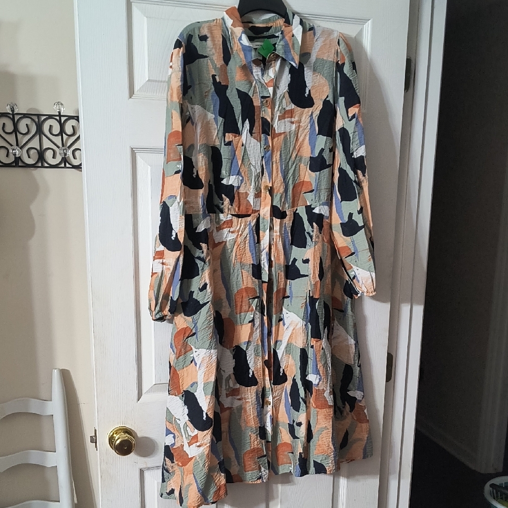 Nine West Black and Green Dress